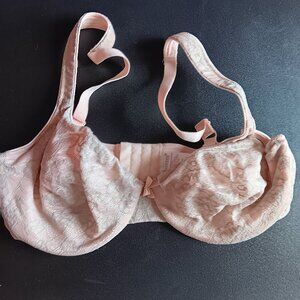BREEZIES WOMEN'S 36D UNDERWIRE  PINK BRA WITH GREY LACE